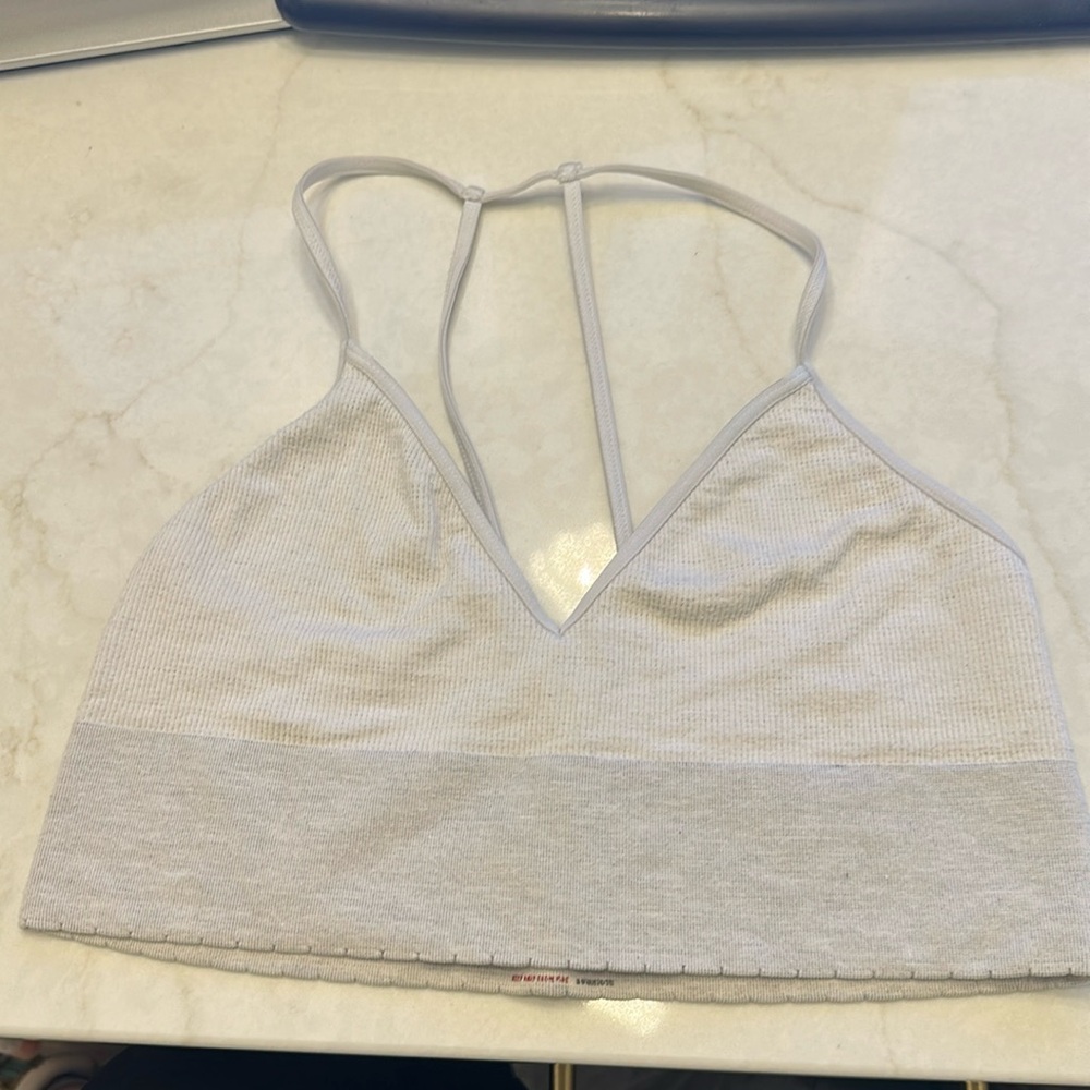 Anthropologie bra. Like new. M/L. White/ grey.